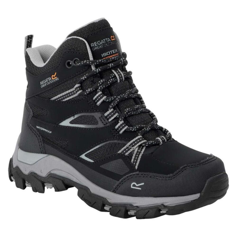 Regatta Childrens/Kids Holcombe III Walking Boots / Black/Dark Steel